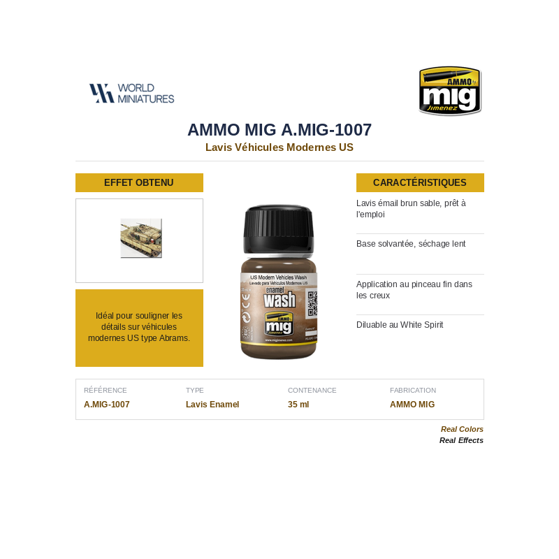 AMMO MIG 1007 – Lavis Véhicules Modernes US – 35 ml