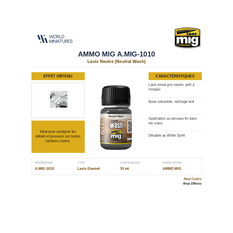 AMMO MIG 1010 – Lavis Neutre (Neutral Wash) – 35 ml