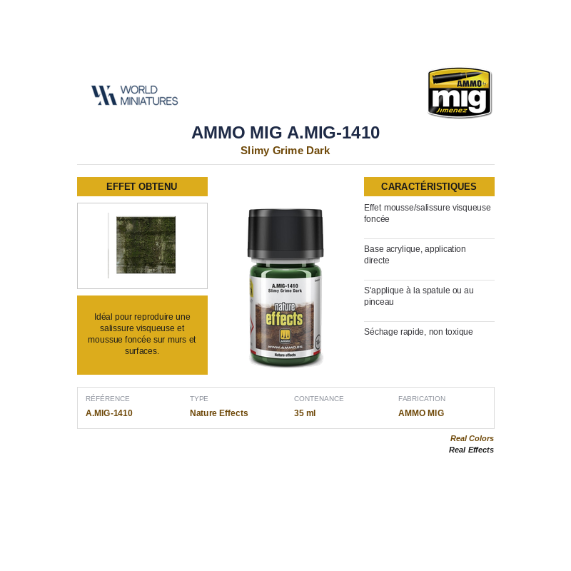 AMMO MIG 1410 – Effet salissure visqueuse foncée– 35 ml