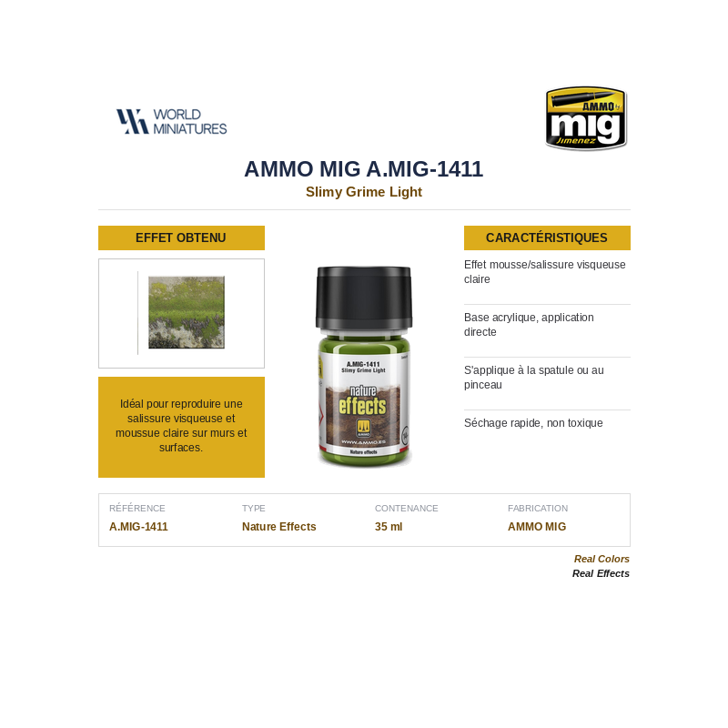 AMMO MIG 1411 – Effet salissure visqueuse claire– 35 ml