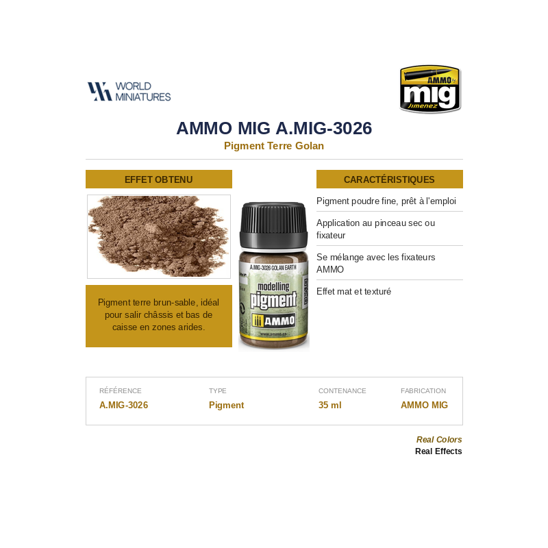 AMMO MIG 3026 – Pigment Terre Goland – 35 ml