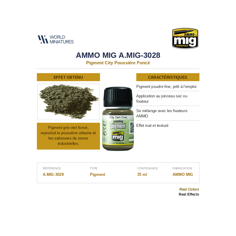 AMMO MIG 3028 – Pigment City Poussière Foncé – 35 ml
