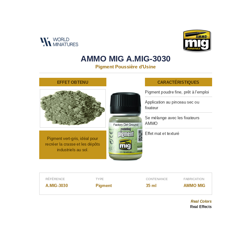 AMMO MIG 3030 – Pigment Poussière d’Usine – 35 ml