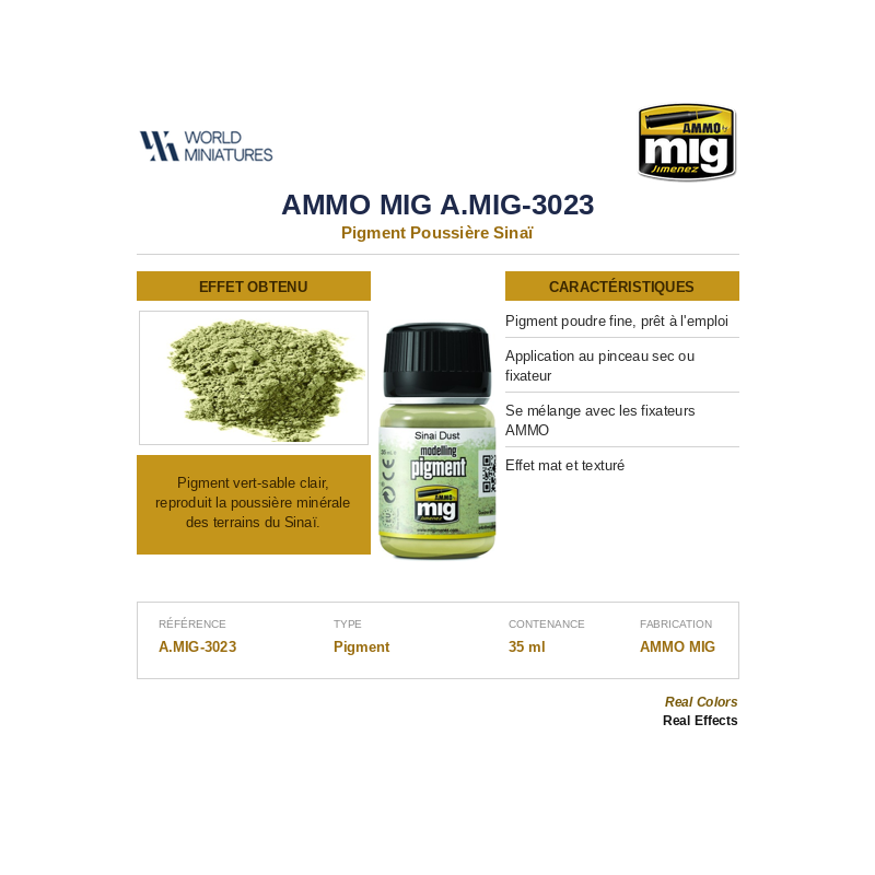 AMMO MIG 3023 – Pigment Poussière Sinaï – 35 ml