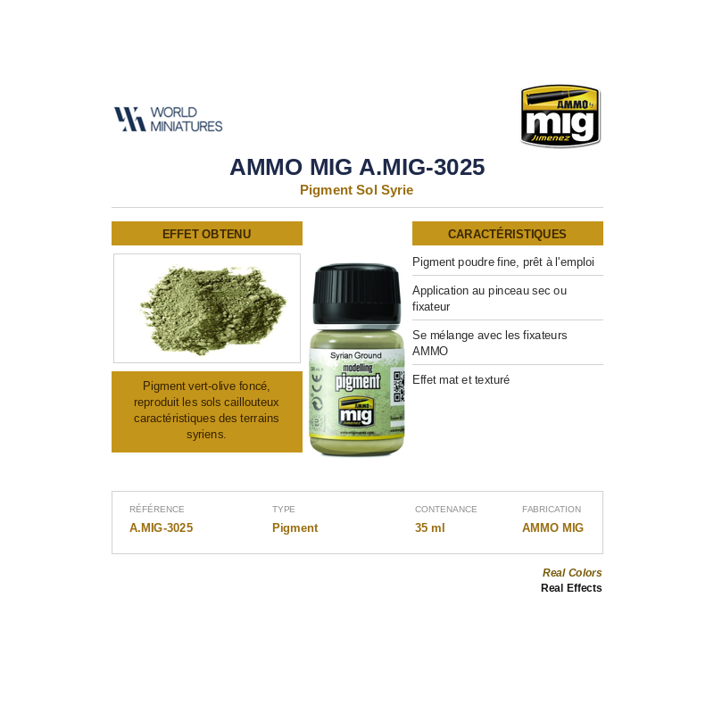 AMMO MIG 3025 – Pigment Sol Syrie – 35 ml