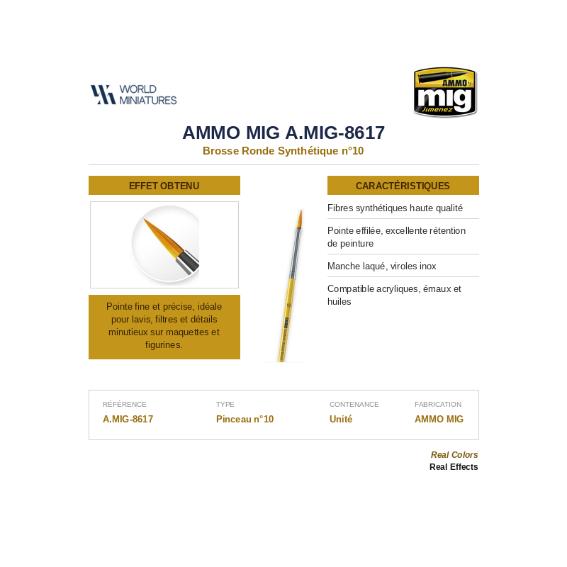 AMMO MIG 8617 – Brosse Ronde Synthétique n°10
