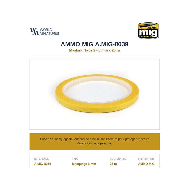 AMMO MIG 8039 – Masking Tape 2 (6 mm x 25 m)