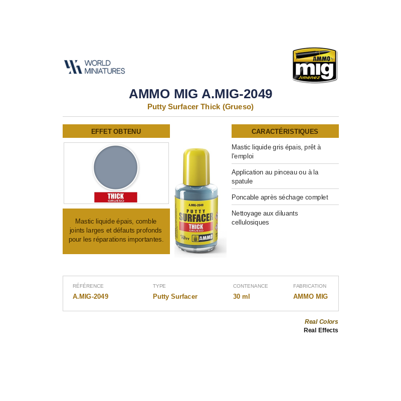 AMMO MIG 2049 – Putty Surfacer – Thick – 30 ml