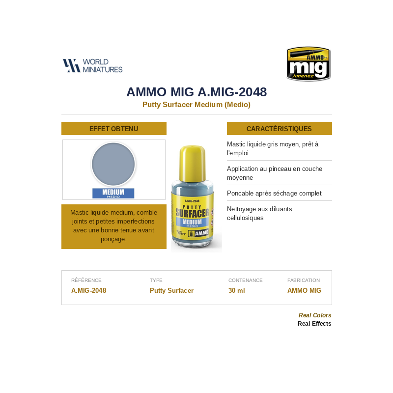 AMMO MIG 2048 – Putty Surfacer – Medium – 30 ml