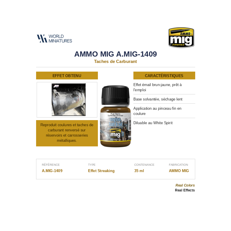AMMO MIG 1409 – Taches de Carburant – 35 ml