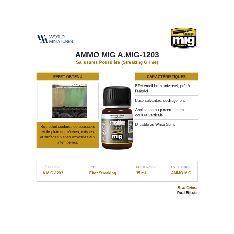 AMMO MIG 1203 – Salissures Poussière – Streaking Grime – 35 ml