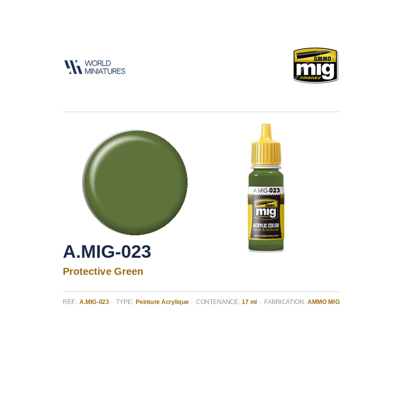 AMMO MIG 023 – Vert Protecteur – 17 ml