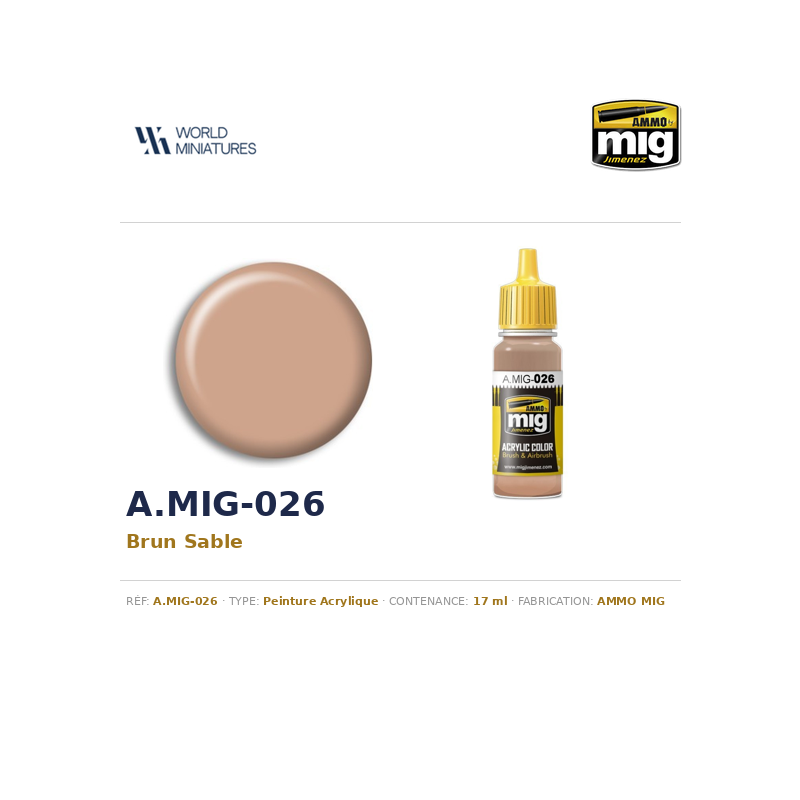 AMMO MIG 026 – Brun Sable – 17 ml