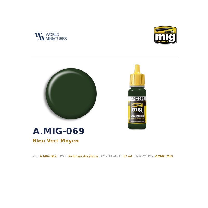 AMMO MIG 069 – Bleu Vert Moyen – 17 ml