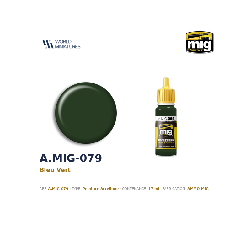AMMO MIG 079 – Bleu Vert – 17 ml