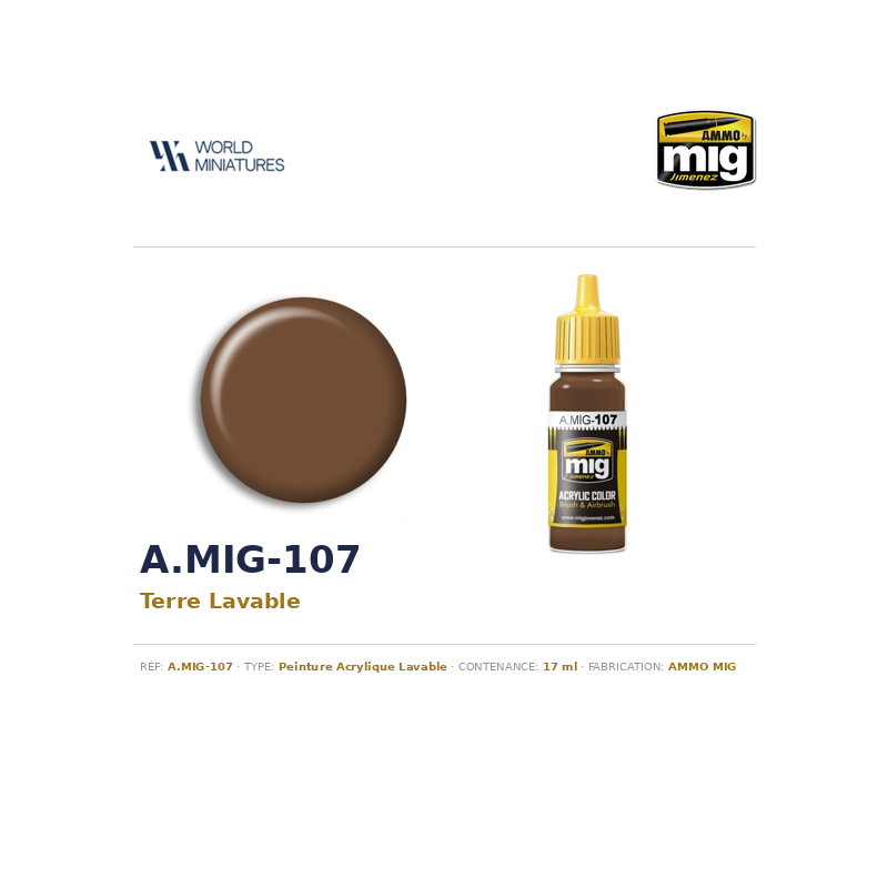 AMMO MIG 107 – Terre Lavable – 17 ml