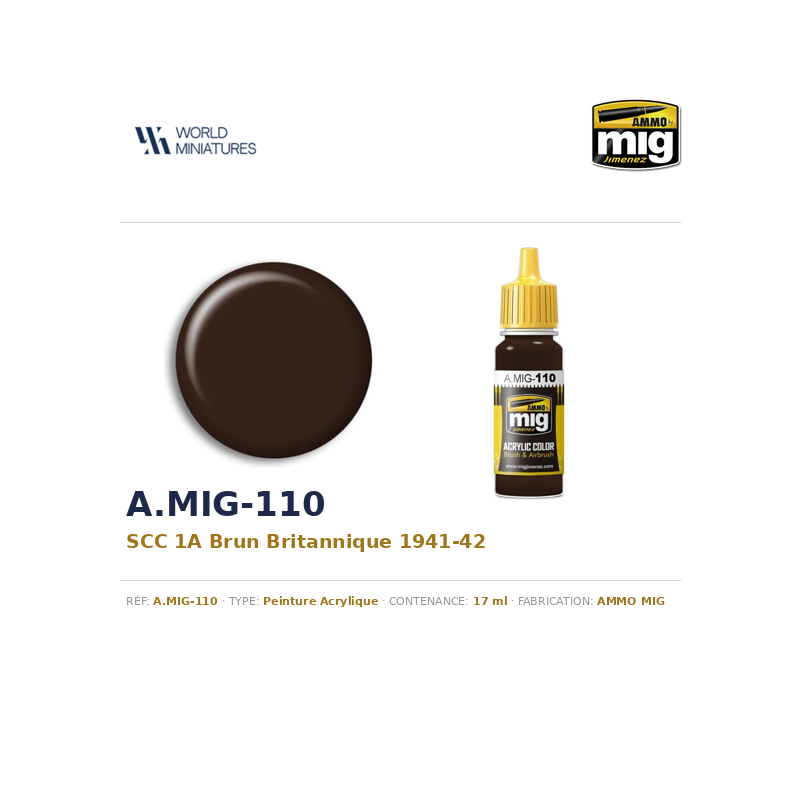 AMMO MIG 110 – SCC 1A (Brun britannique 1941-42) – 17 ml
