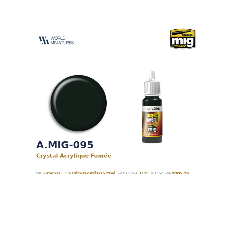AMMO MIG 095 – Crystal Acrylique Fumée – 17 ml