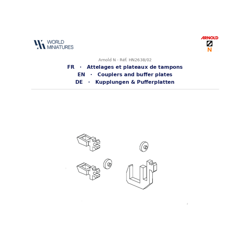 Arnold N	HN2638/02	Diesel ASF livrée Verte/rouge attelages et plateaux de tampons