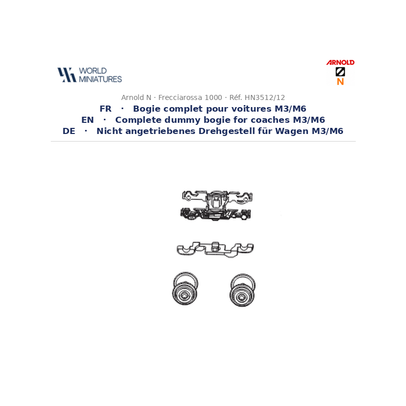 Arnold N	HN3512/12	FS Trenitalia bogie complet + roues (support pantographe)
