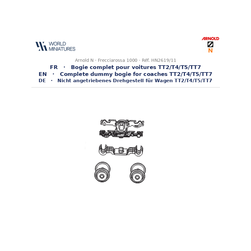 Arnold N	HN2619/11	FS Trenitalia bogie complet + roues (plat)