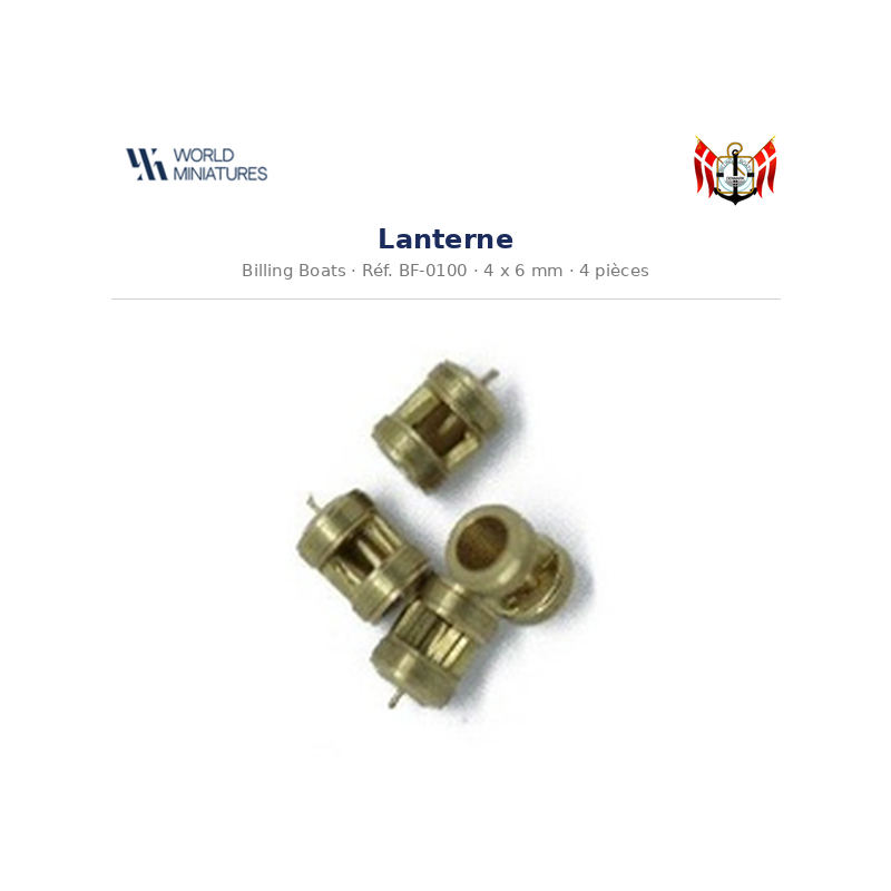 Billing Boats BF-0100 – Lanterne 4 × 6 mm / 4 pièces
