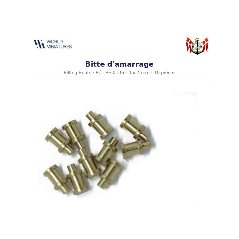 Billing Boats BF-0106 – Bitte d’amarrage 4 × 7 mm / 10 pièces
