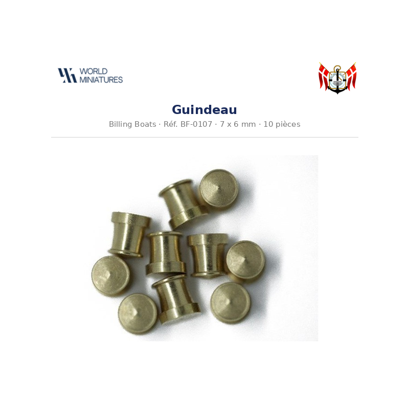 Billing Boats BF-0107 – Guindeau 7 × 6 mm / 10 pièces