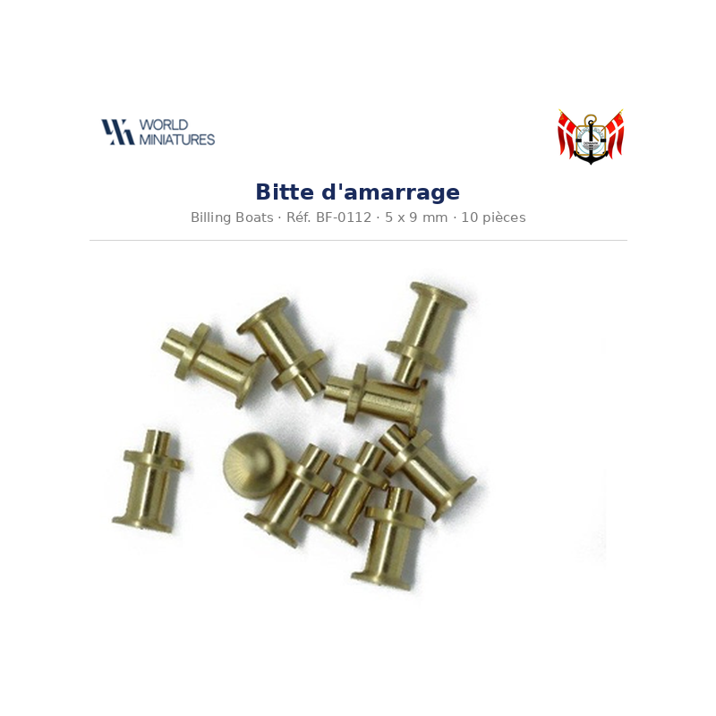 Billing Boats BF-0112 – Bitte d’amarrage 5 × 9 mm / 10 pièces