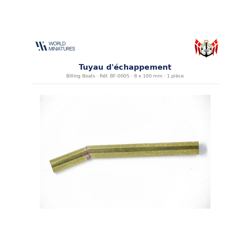 Billing Boats BF-0005 – Tuyau d’échappement 8 × 100 / 1 pièce