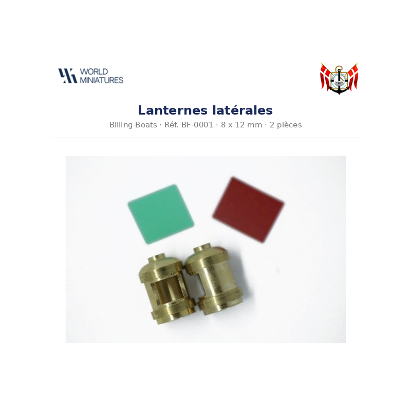 Billing Boats BF-0001 – Lanternes latérales 8 × 12 / 2 pièces