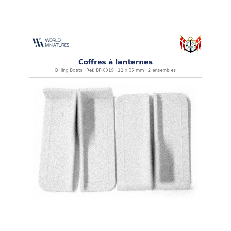 Billing Boats BF-0019 – Coffres à lanternes 12 × 35 mm / 2 ensembles