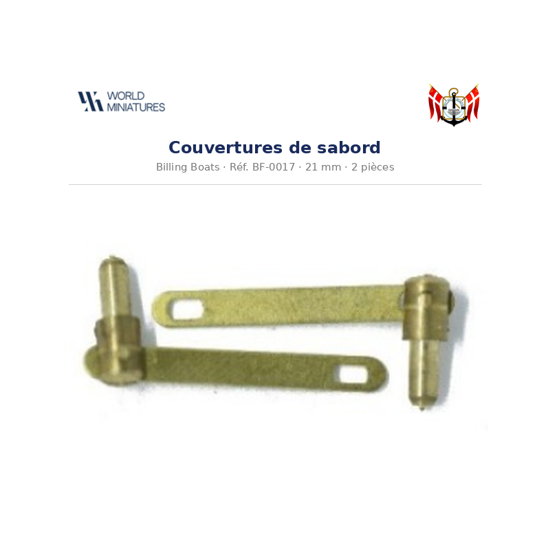 Billing Boats BF-0017 – Couvertures de sabord 21 mm / 2 pièces