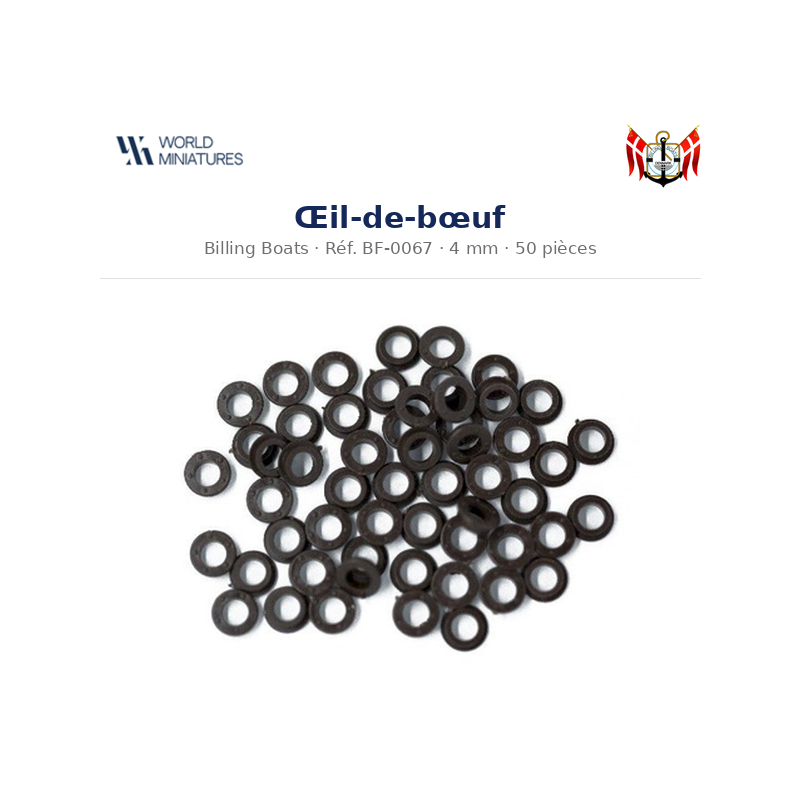 Billing Boats BF-0067 – Œil-de-bœuf 4 mm / 50 pièces