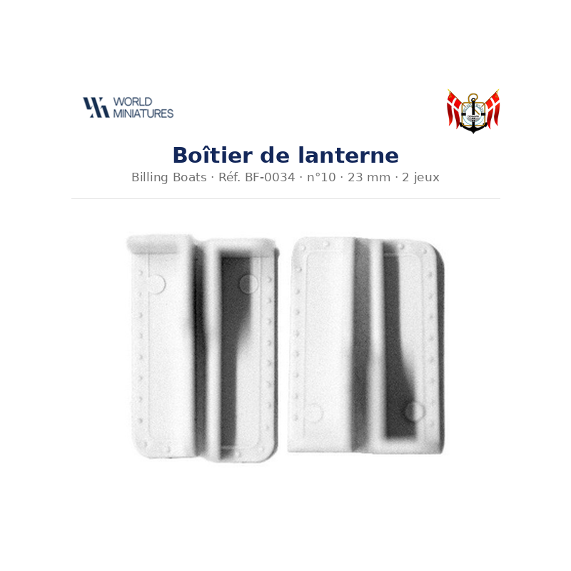 Billing Boats BF-0034 – Boîtier de lanterne 10 × 23 mm / 2 jeux