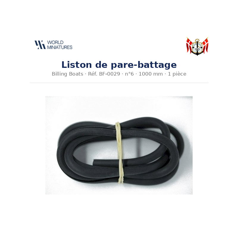 Billing Boats BF-0029 – Liston de pare-battage 6 × 1000 mm / 1 pièce