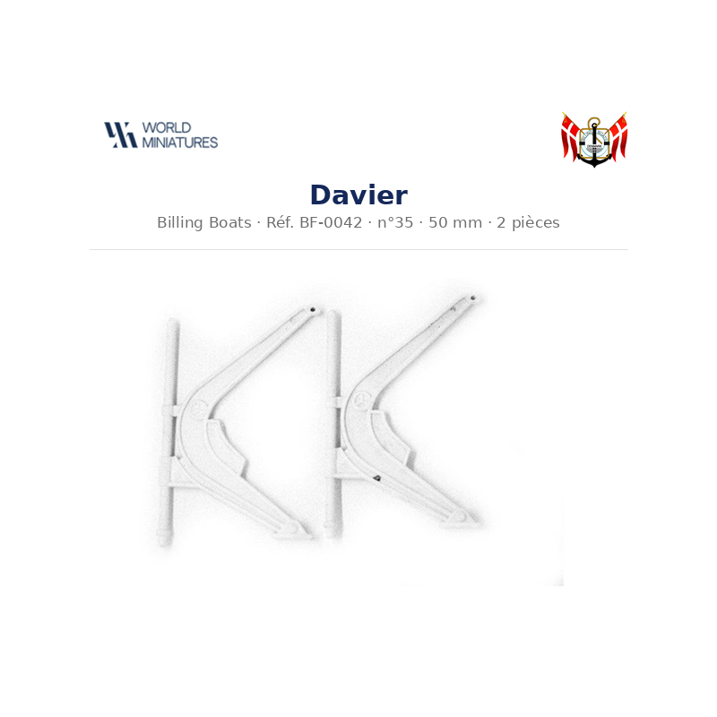Billing Boats BF-0042 – Davier 35 × 50 mm / 2 pièces