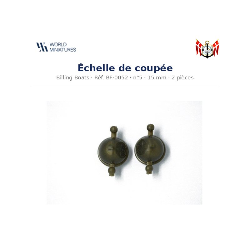 Billing Boats BF-0052 – Échelle de coupée 5 × 15 mm / 2 pièces