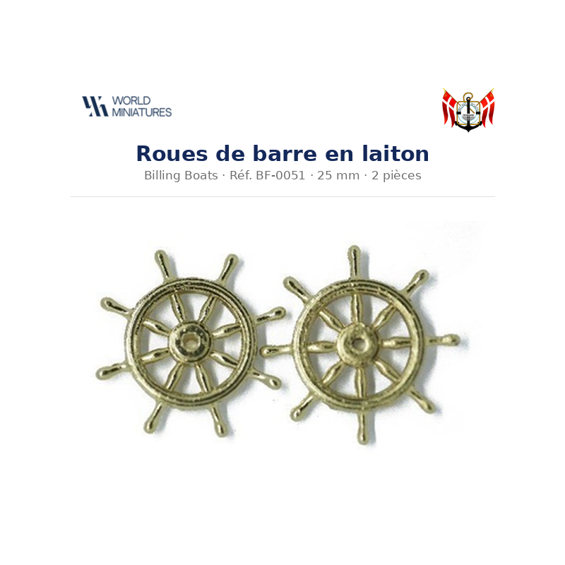 Billing Boats BF-0051 – Roues de barre en laiton 25 mm (2 pcs)