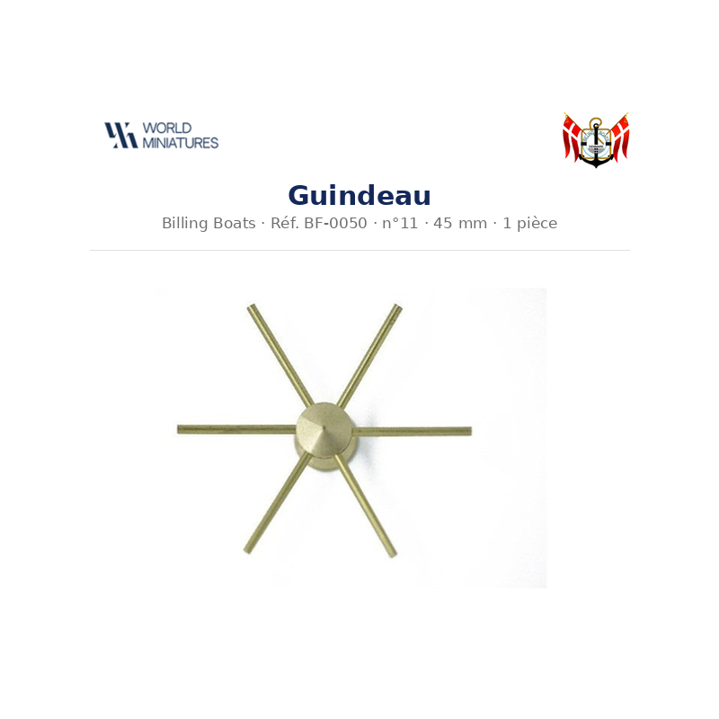 Billing Boats BF-0050 – Guindeau 11 × 45 mm / 1 pièce
