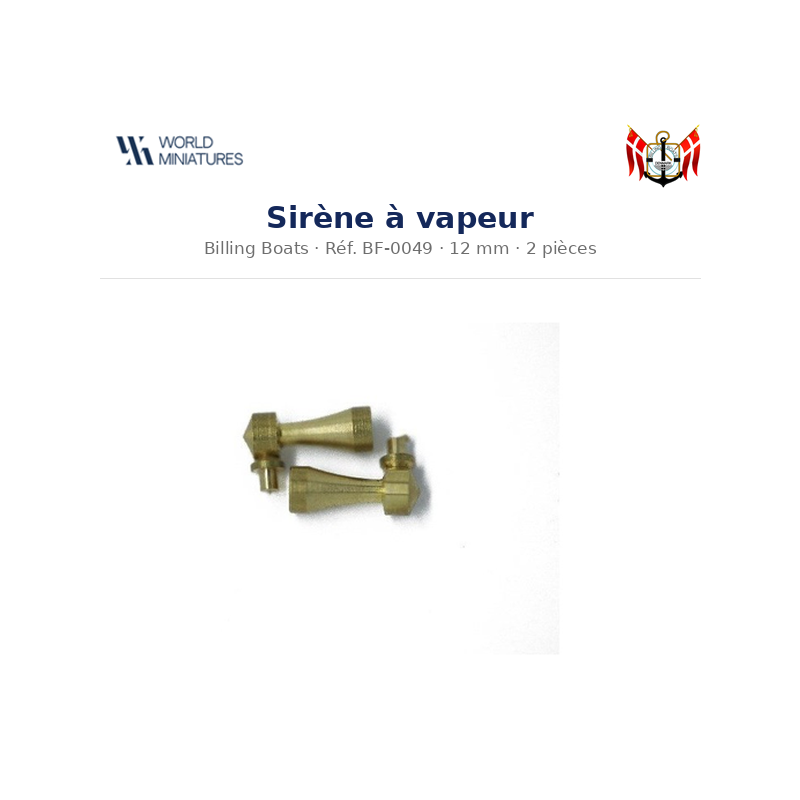 Billing Boats BF-0049 – Sirène à vapeur 12 mm / 2 pièces