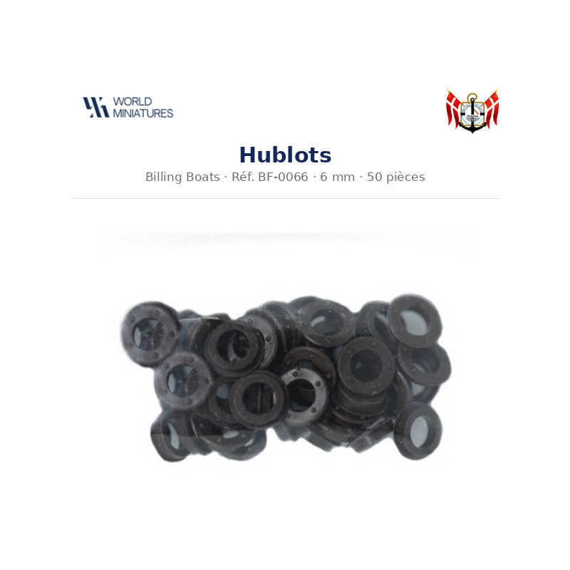 Billing Boats BF-0066 – Hublots 6 mm (50 pcs)
