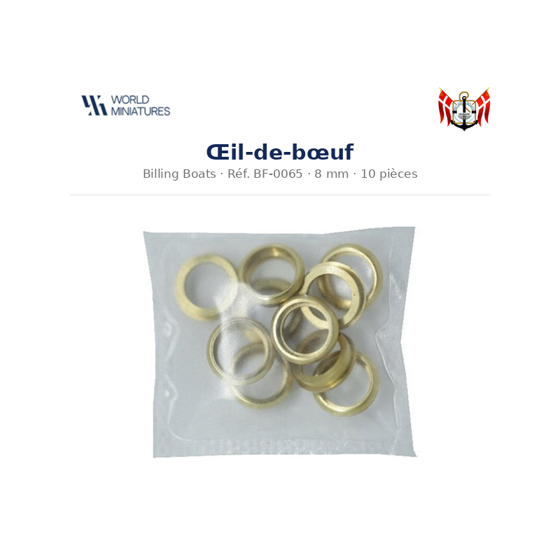 Billing Boats BF-0065 – Œil-de-bœuf 8 mm / 10 pièces