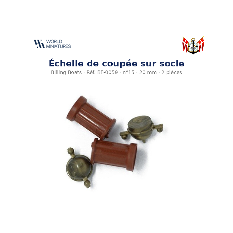 Billing Boats BF-0059 – Échelle de coupée sur socle 15 × 20 mm / 2 pièces