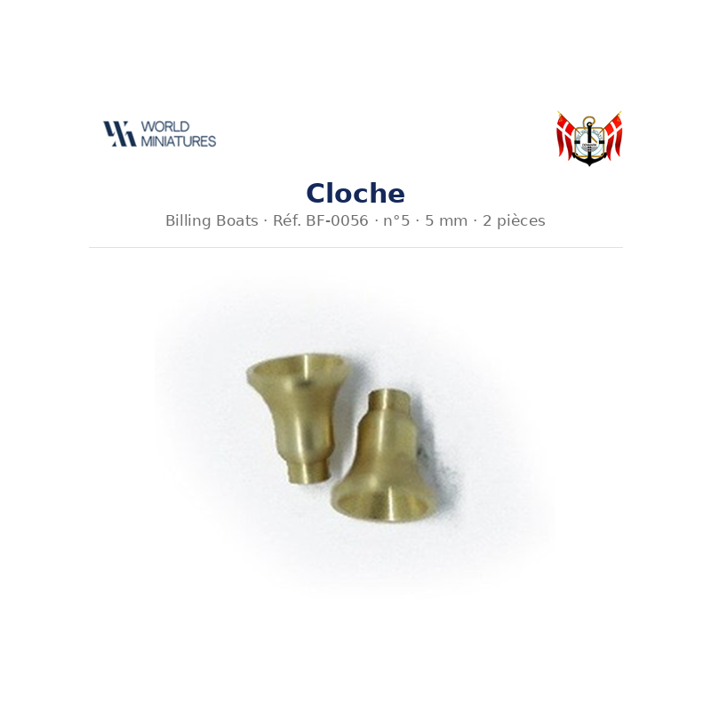 Billing Boats BF-0056 – Cloche 5 × 5 mm / 2 pièces