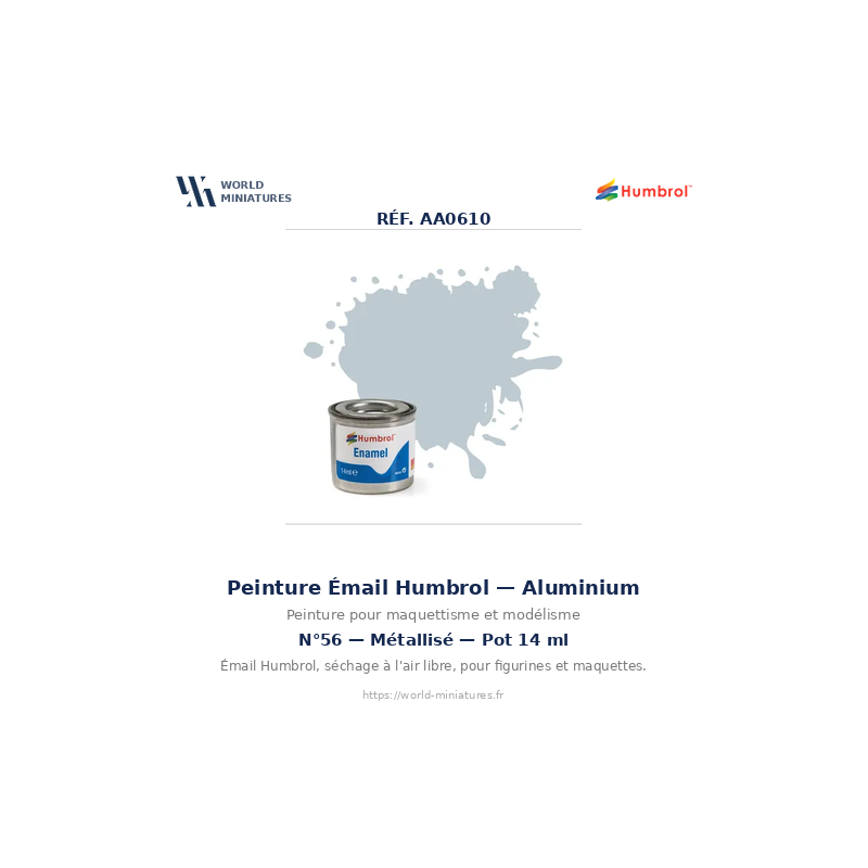 Humbrol 56 – Aluminium Métallisé (14ml Peinture Émail)