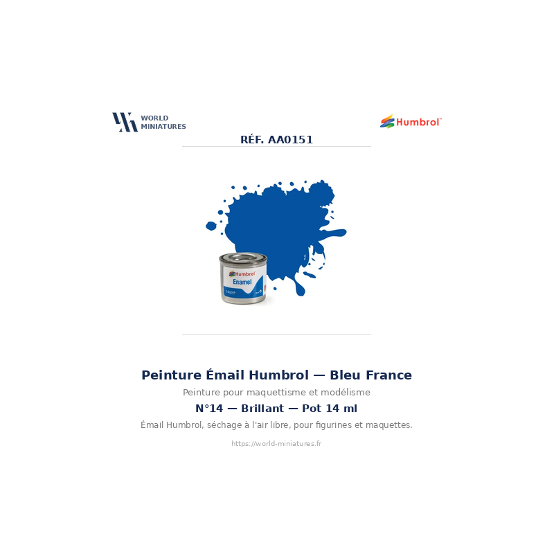 Humbrol 14 – French Blue Gloss 14 ml (Peinture Émail)