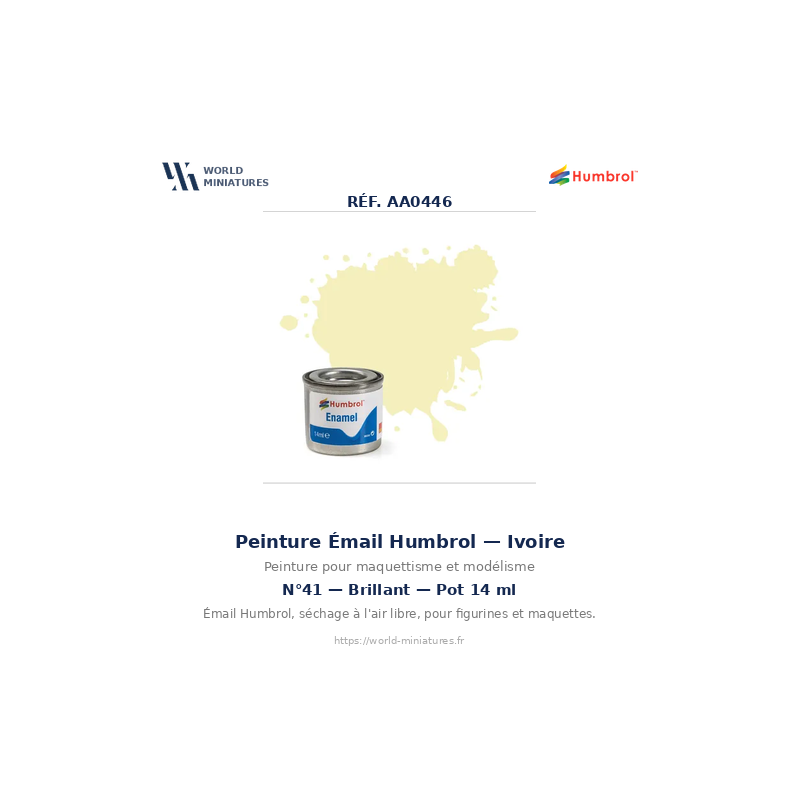 Humbrol 41 – Ivoire Brillant 14 ml (Peinture Émail)