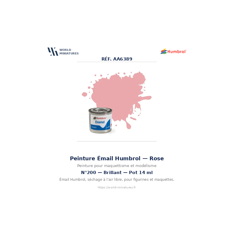 Humbrol 200 – Pink Gloss (14ml Peinture Émail)