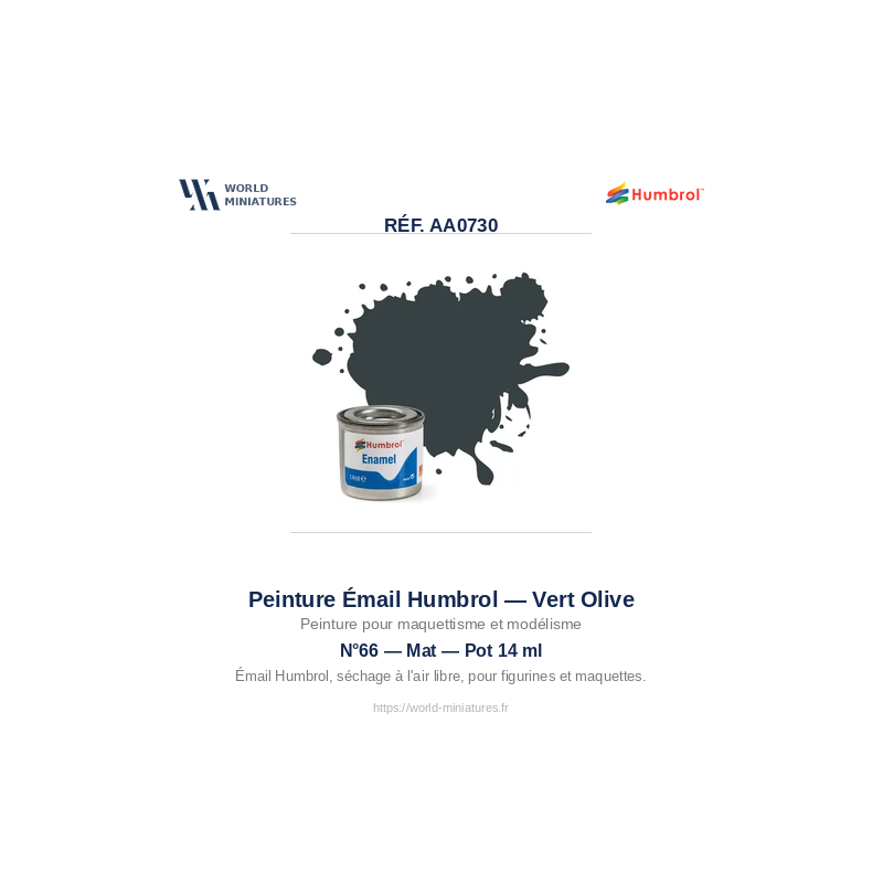 Humbrol 66 – Gris Brun Olive Mat (14ml Peinture Émail)